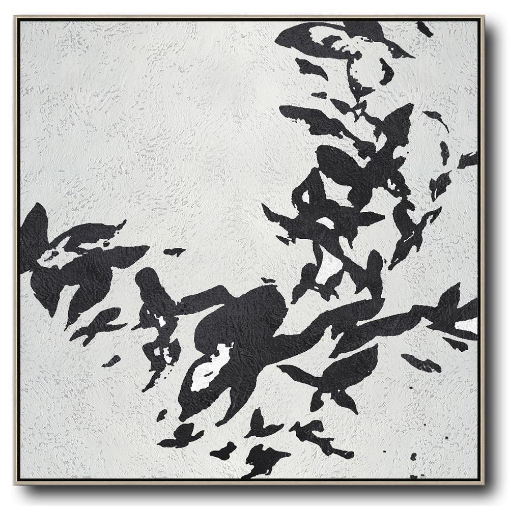 Minimal Black and White Painting #MN8A - Click Image to Close